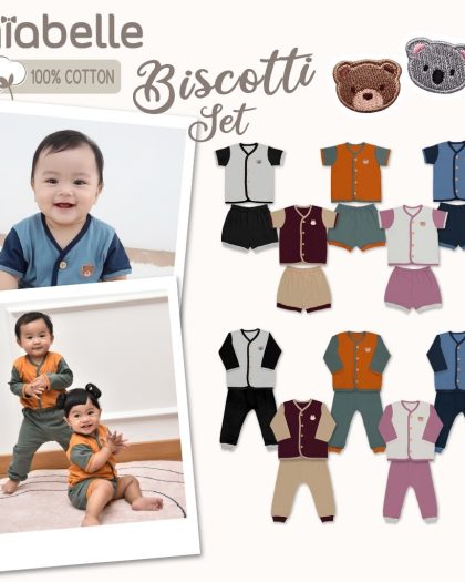 Miabelle Set Biscotti - Setelan Anak Kaos Adem Premium