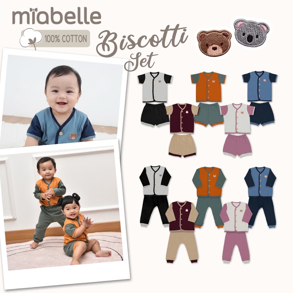 Miabelle Set Biscotti - Setelan Anak Kaos Adem Premium